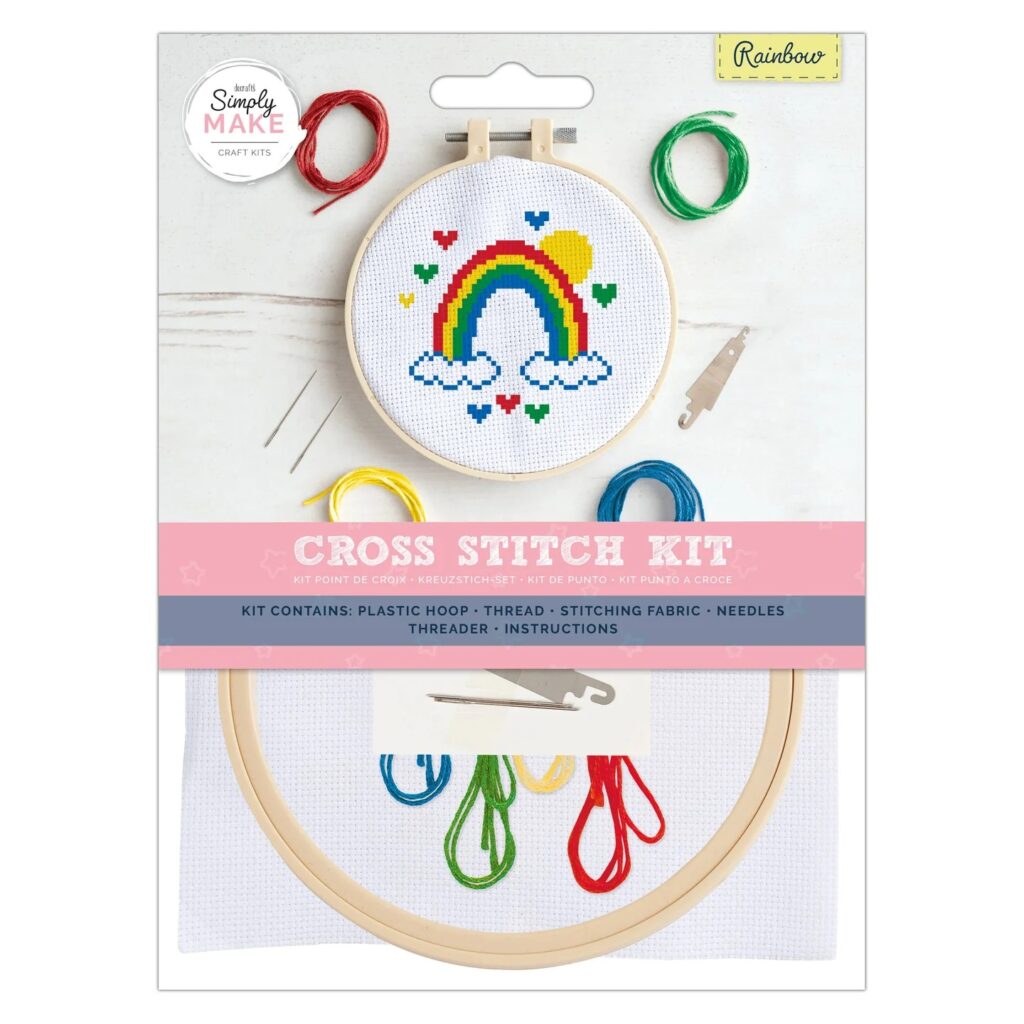 Simply Make Rainbow Cross Stitch Craft Kit 5050870036949 2